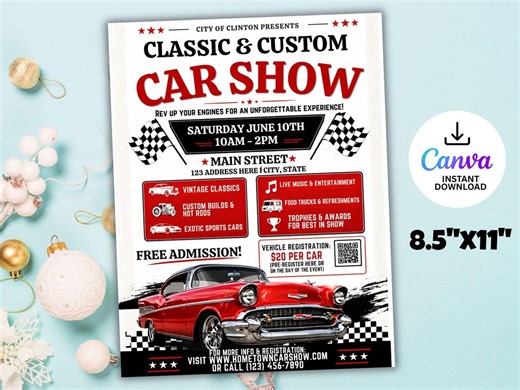 Car Show Flyer, Classic Car Show Flyer, Flyer Template, Car Show Invitation, Car Show Advertisement - Etsy