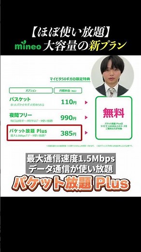 mineoの50GBプランが発表された！