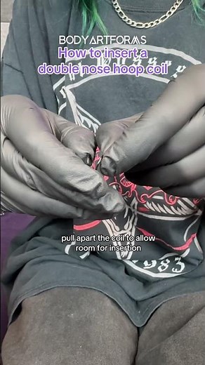 How to Insert a Double Nose Hoop Ring #shorts