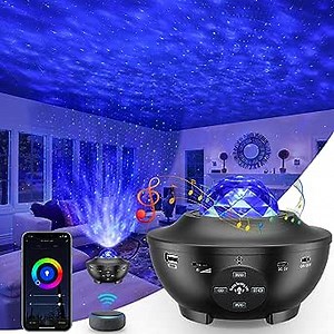 Galaxy Light Projector, 4 in 1 Galaxy Projector for Bedroom Works with Alexa, 10 Lighting Effects, Remote Control，Star Projector Night Light Projector with Bluetooth Speaker for Kid Adult Bedroom