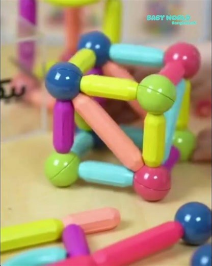 Magnetic Rods & Steel Balls Building Set! Best STEM Toy for Kids #babyworldbangladesh #kidstoys