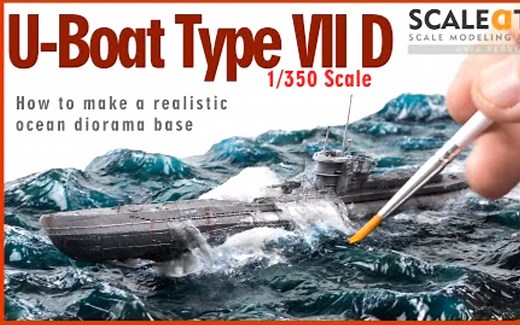 【局部精琢——如何制作逼真的海洋立体模型】【中英字幕】【海洋制作】【模型涂装】【精致细节】如何制作逼真的海洋立体模型基地及二战德国海军U-boat Type V