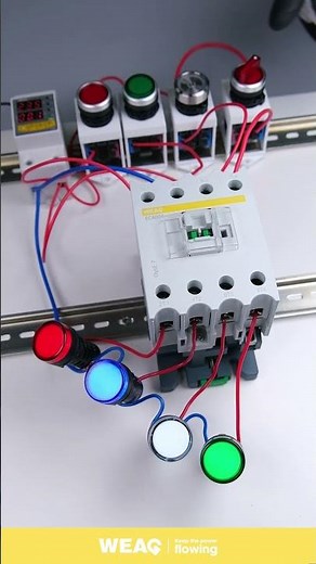 4P Contactor with 4 Push Buttons: Visualizing Circuit Connections.