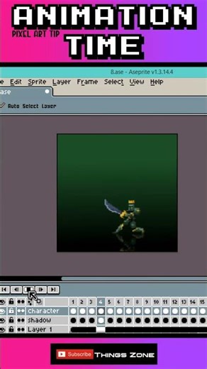 Tutorial: How to improve your animation in Aseprite with a simple trick #shorts