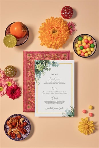 Wedding Menu Card | Editable Canva | Instant Download | Printable - Etsy