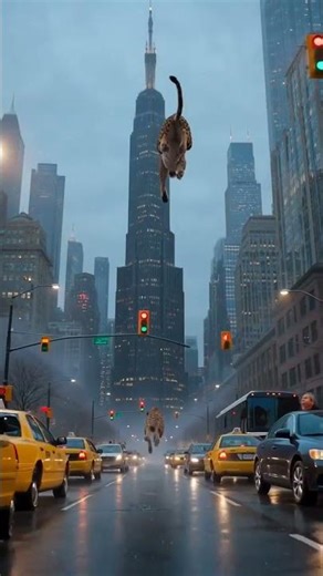Giant Cheetah Runs Through Chicago 😳🐆