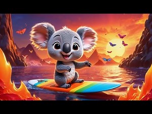 Koala Surfs the Lava Waves | Koala Cartoon for Kids | Fun Adventure Story