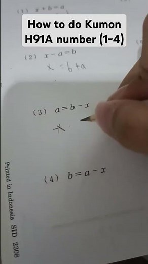 Kumon short tutorial H91A #kumon #math #easy #lesson #fun #bsd