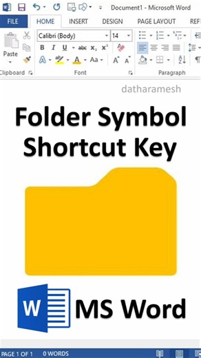 Folder Symbol Shortcut Key In MS Word #shorts #folder #symbol #tipsandtricks