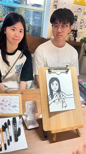 Hand-Drawn Couple Cartoon Portrait With an Amazing Final Result 💞 #CouplePortrait #CartoonArt
