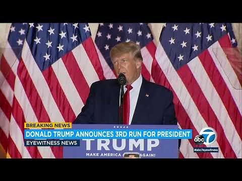 Donald Trump announces he's running for president in 2024