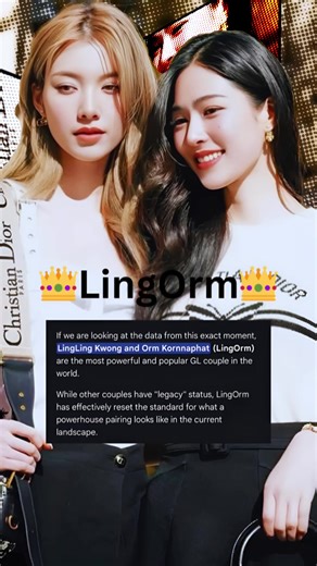 ✨🎙️Legacy is built over time. Power is proven in the present. Data doesn’t measure nostalgia, it measures impact. By every legitimate data point, (LingOrm) P’LingLing Kwong & Nong Orm Kornnaphat are the most powerful GL couple in the world right now. They aren’t following old rules, they’ve reset the standard.🌶️🍮☀️🌙 #LingOrm #Linglingkwong #Ormkornnaphat #GLseries #Thaigl