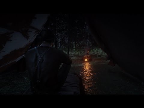 Cozy Tent Rain in RDR2 | 10 Min Chill