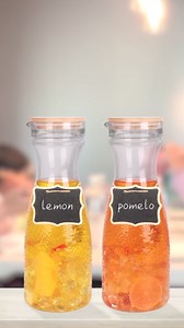 Glass Carafe Set of 4 with Lids - 40 oz Beverage Pitcher for Mimosa Bar, Brunch, Iced Tea, Lemonade - 4 Wooden Chalkboard Tags, Bottle Body Relief