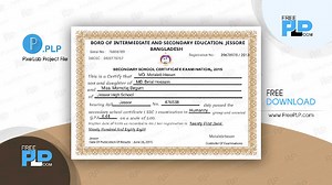 SSC Exam Certificate PLP - এসএসসি পরীক্ষা সার্টিফিকেট PLP ডিজাইন Free - FreePLP.com
