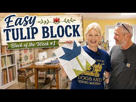Easy Tulip Quilt Block Tutorial for Beginners | Block of the Week CFQ-001