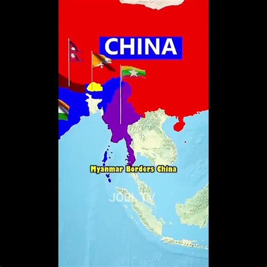 Which countries share a land border with China?