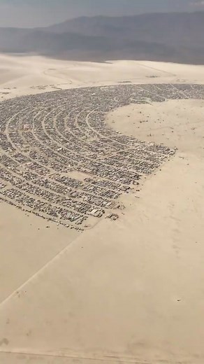 Aerial View of Burning Man Event 2023