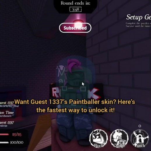 How to unlock Guest 1337 Paintballer Skin! (Forsaken x Rabbids Collab Badge) #roblox # forsaken