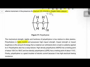 Structure, Properties and Uses of Polyethylene | HSC Chemistry Module 7