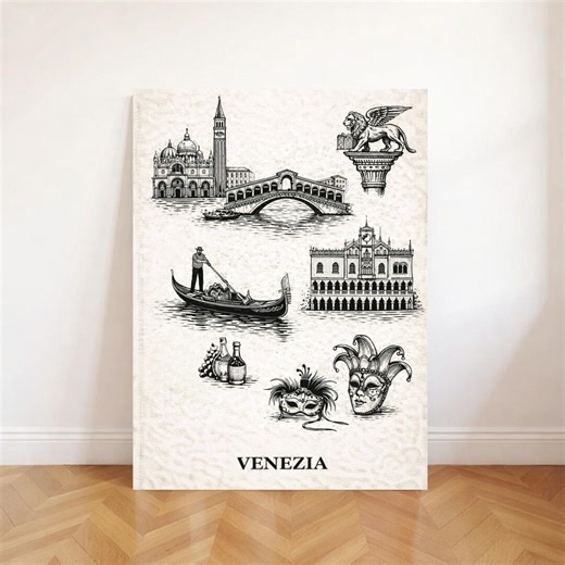 Venice Vintage Wall Art | Venice Italy Travel Poster Printable | Italian Decor, Old Map Style, Digital Download - Etsy