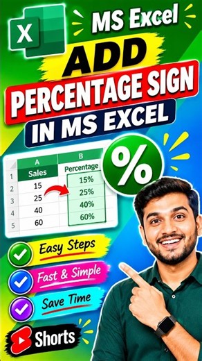 How to Add Percentage Sign (%) in MS Excel | Excel Percentage Format | Easy Excel Tutorial