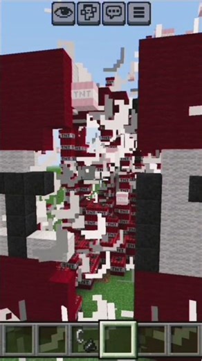 blasting a big tnt structure in minecraft #blast #tnt #minecraft #short