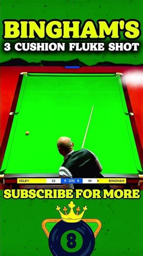 Bingham’s INSANE 3-Cushion Fluke! 🤯🎱🔥#snooker #shorts