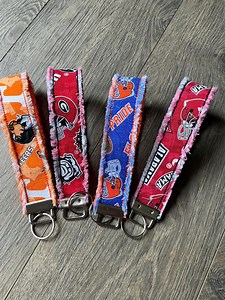 Embroidered College Football Team Wristlet Keychain: Handmade Key Fob - Etsy