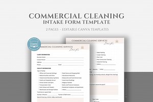Commercial Cleaning Intake Form Template for Cleaning Service Business. Fully Editable in Canva. Office Cleaning Client Intake Questionnaire - Etsy