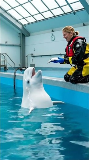 Cute Beluga Whale Makes The Funniest Sounds #shorts