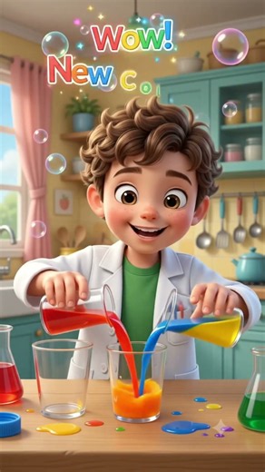 Color Magic Experiment! 🌈✨ | Watch the Colors Change! #Shorts #ytshorts #toddlerlearning