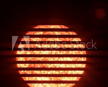 Retro synthwave sun animation with horizontal grid lines and lens flare