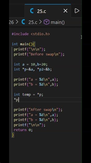 swap 2 numbers in c language | #coding #c