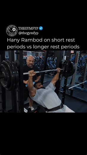 @thegymfyp | Hany Rambod on short rest periods vs longer rest periods in between sets Comment “CBUM” and I’ll send you the 8 day workout split Cbum... | Instagram