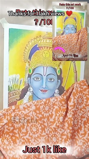 1k like ❤rate this artwork? /100#with ramji drawing🙏thanks for 1lakh views#viral#ytshort