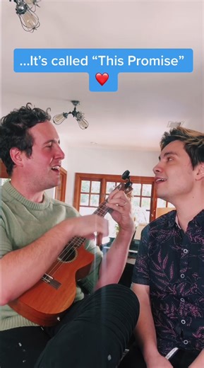 It’s our 5 year #wedding #anniversary so we wanted to sing together, and what better song than #thispromise ?! #couple #husbands #singing #cute #gay