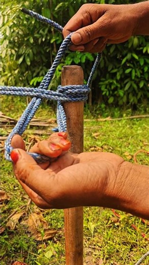 Strong Binding Knot 🔒 | No Slip Anchor on Pole 💯💡 #shorts #experiment #handmade #learning #usa