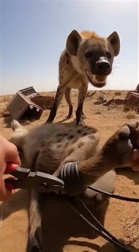 Hands Prying Cable in a Savanna Hollow