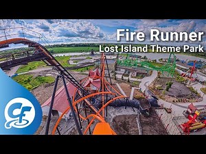 Fire Runner front seat on-ride 4K POV Lost Island Theme Park