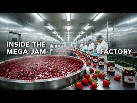 “Inside an Industrial Strawberry Jam Factory 🍓 | How Jam Is Made”