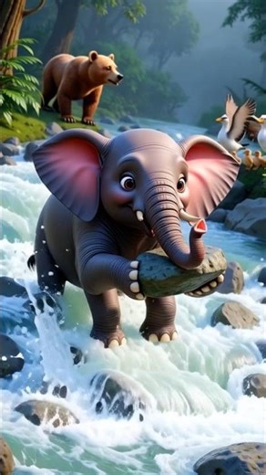 बारिश के बाद की उम्मीद: हाथी–भालू की कहानी”🐘🐻#aishorts #cartoon #animation