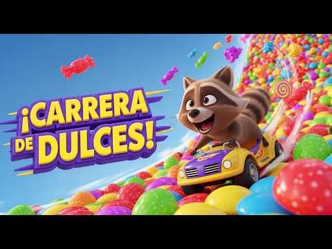 Mapache Desliza por la Colina de Dulces - Canciones Infantiles y Rimas para Niños y Bebés Dulces 🦝🍭