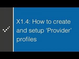 How to create and setup 'Provider' profiles