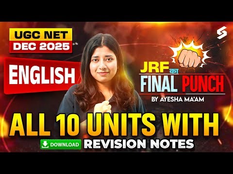 UGC NET English Literature Marathon Class 2025 | UGC NET English All 10 Units Question By Ayesha Mam