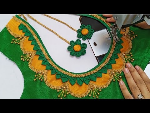 Simple and easy blouse back neck design || cutting and stitching back neck blouse design || blouse