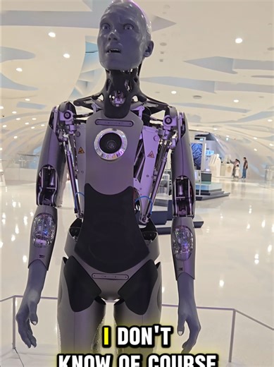 Interview with Ameca the free thinking Al robot 🎤 #ameca #robot #interview #museumofthefuture #dubai @Visit Dubai @Museum of the Future