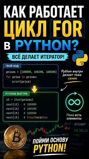 How a FOR loop works in Python? | iter(), next(), and iterators in 1 minute