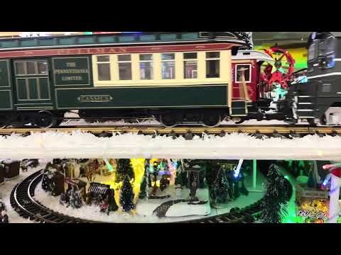 Model Train In A Miniature Christmas Village