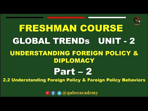 2. Global Trend Unit 2 Understanding Foreign Policy & Diplomacy | Part 2 | Freshman | Qubee Academy